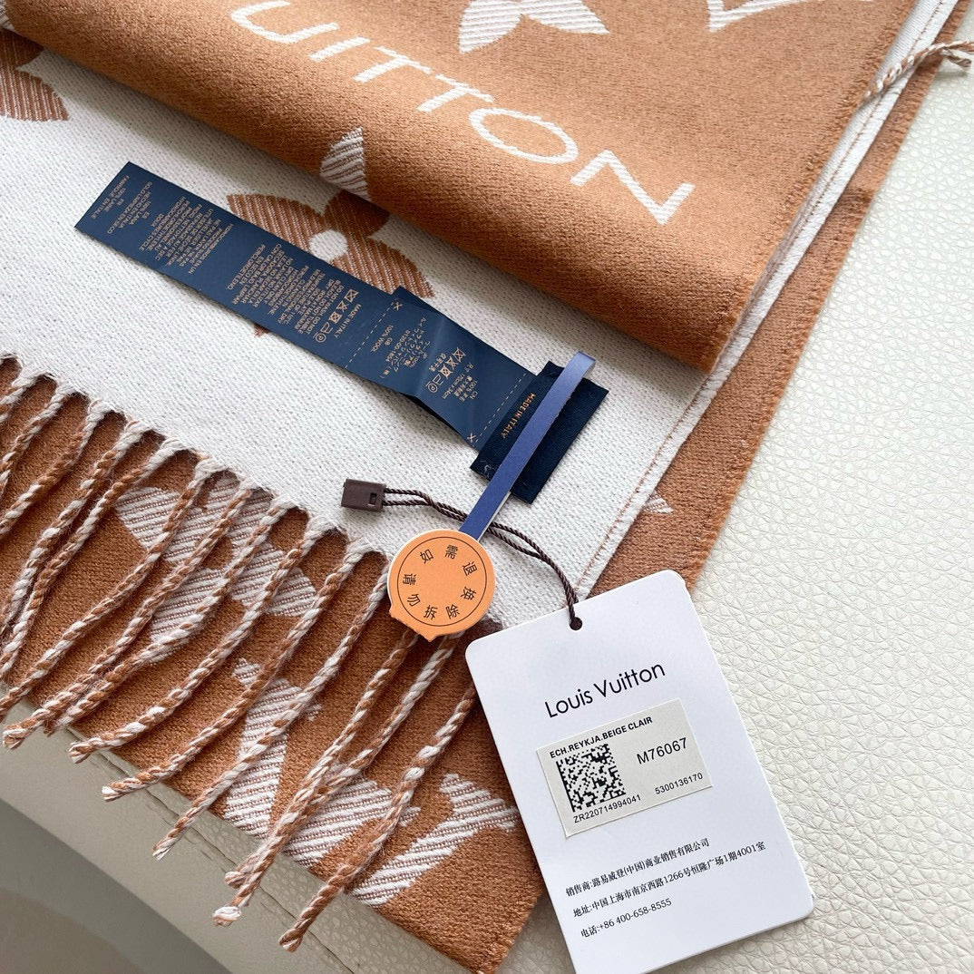 ESSENTIAL SCARF 186 CM IN COPPER BROWN WOOL 399777 mysite