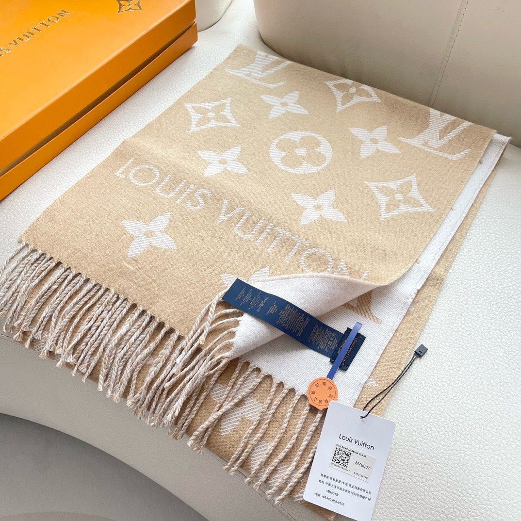 ESSENTIAL SCARF 186 CM IN CAMEL BEIGE WOOL 399775 mysite