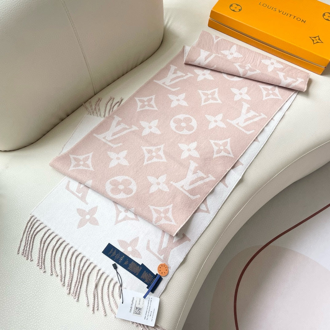 ESSENTIAL SCARF 186 CM IN BEIGE PINK WOOL 399779 mysite