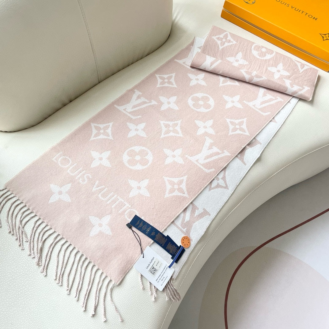 ESSENTIAL SCARF 186 CM IN BEIGE PINK WOOL 399779 mysite