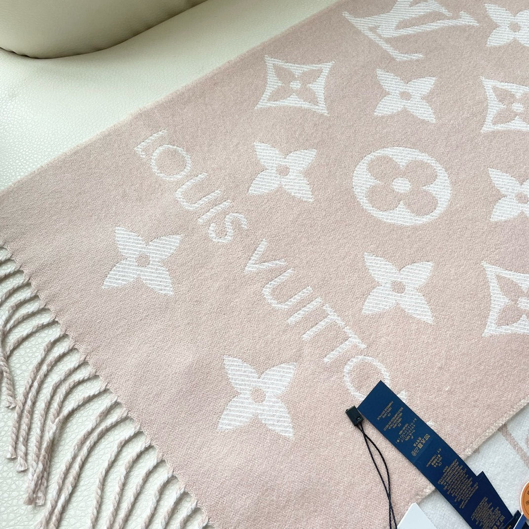 ESSENTIAL SCARF 186 CM IN BEIGE PINK WOOL 399779 mysite