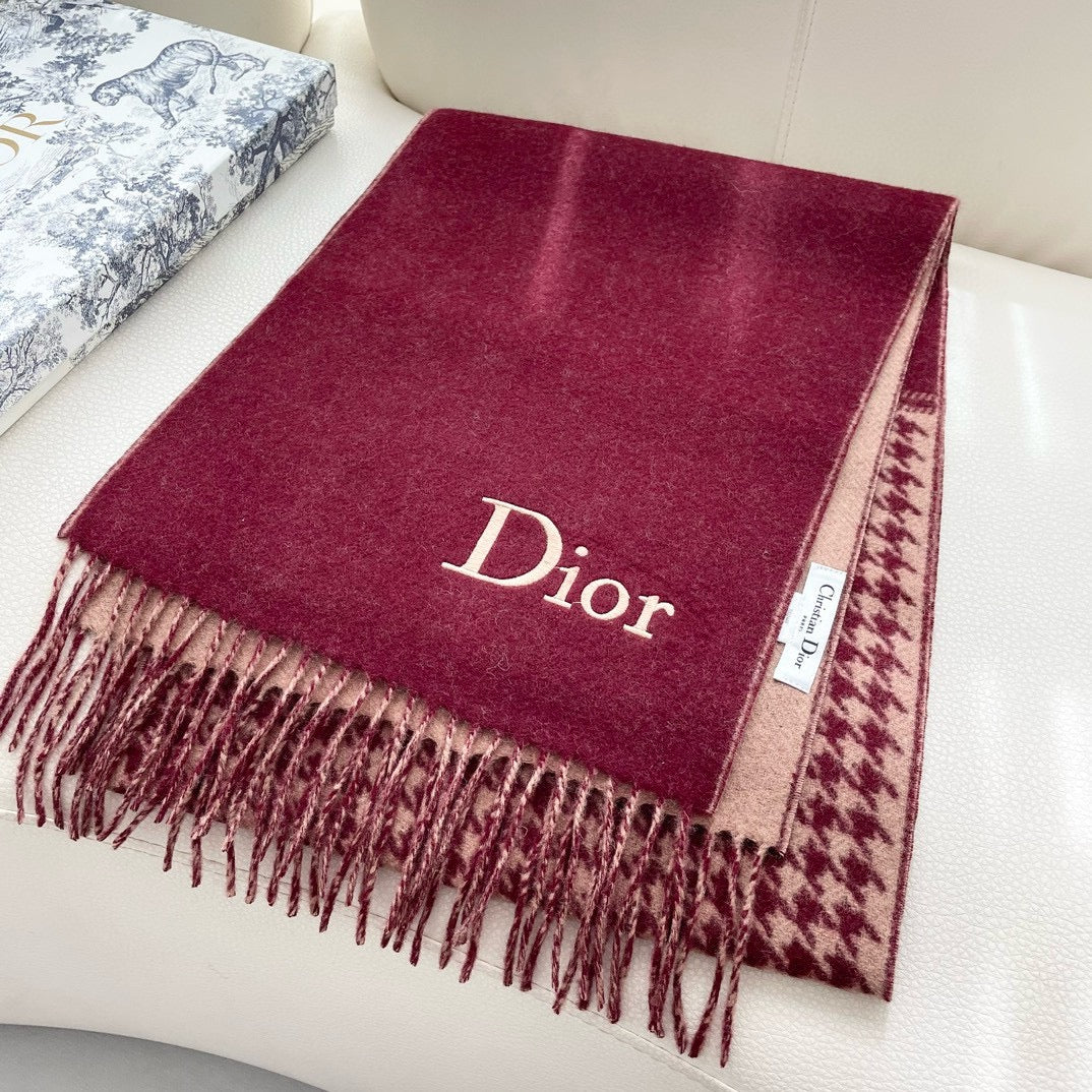 SCARF 180 CM CURRANT RED WOOL AND CASHMERE 407334 mysite