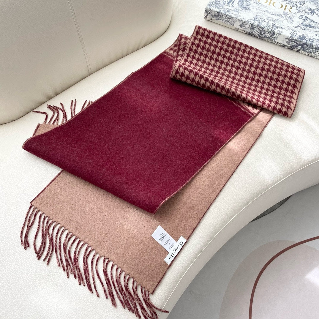 SCARF 180 CM CURRANT RED WOOL AND CASHMERE 407334 mysite