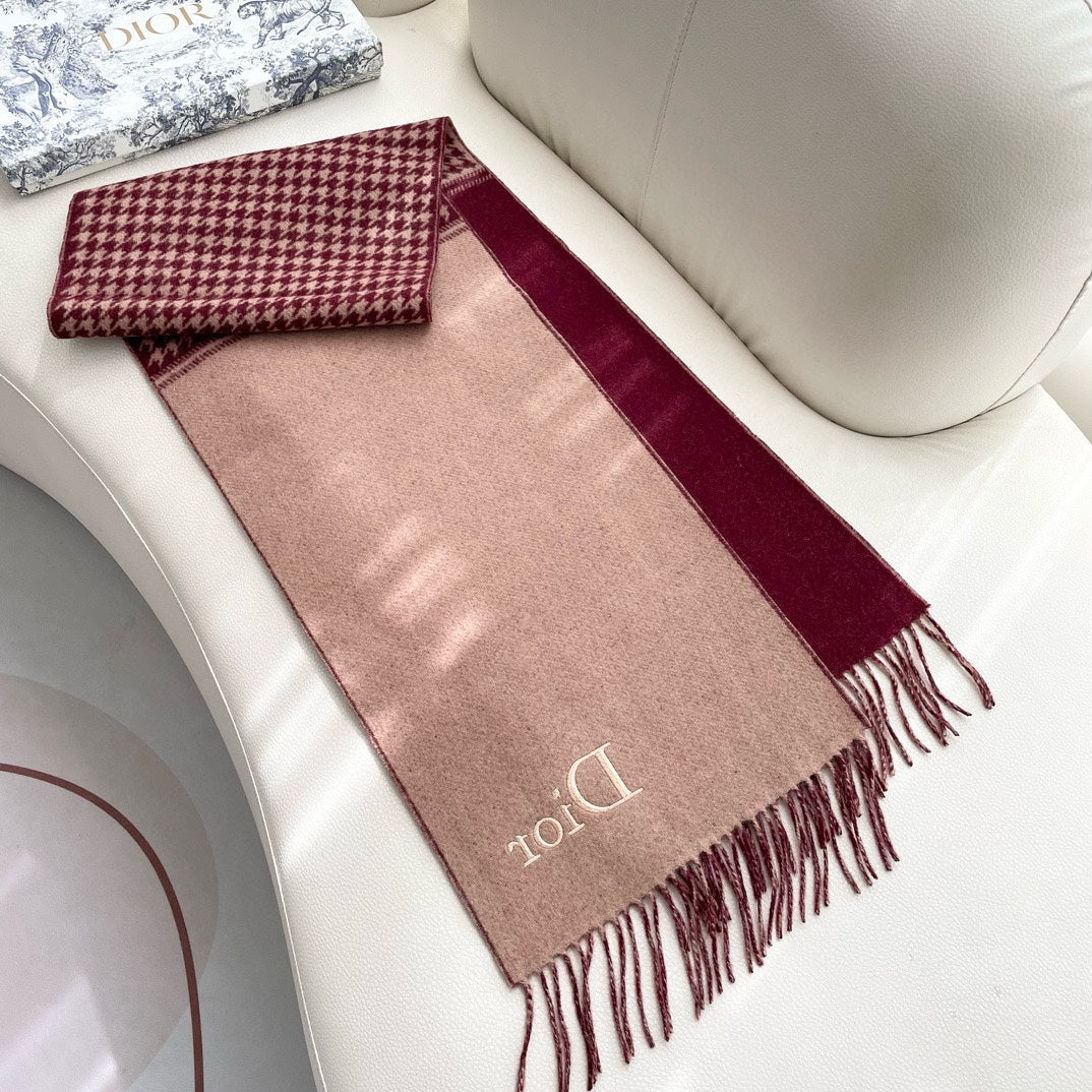 SCARF 180 CM CURRANT RED WOOL AND CASHMERE 407334 mysite