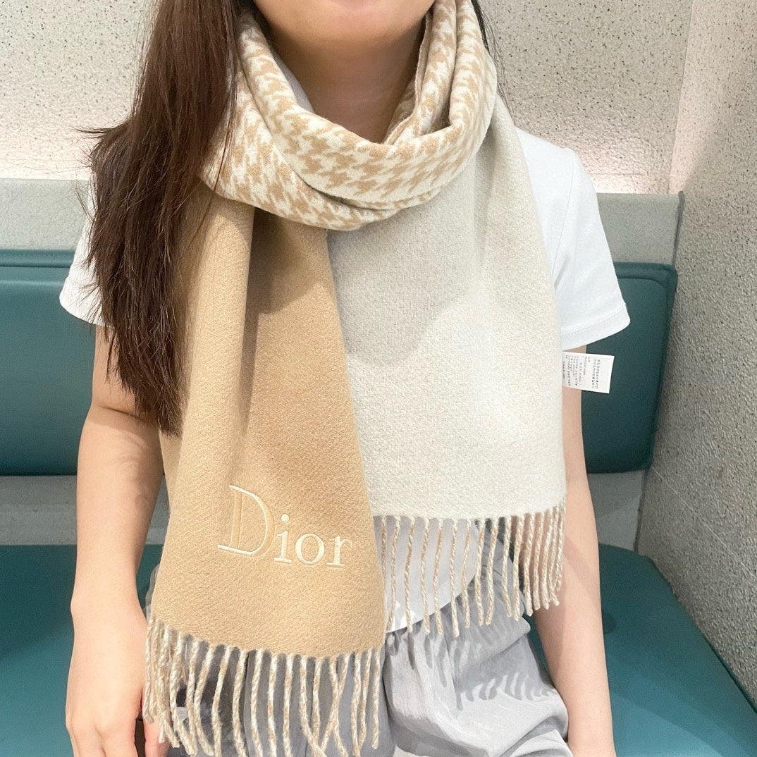 SCARF 180 CM CAMEL BEIGE WOOL AND CASHMERE 407335 mysite