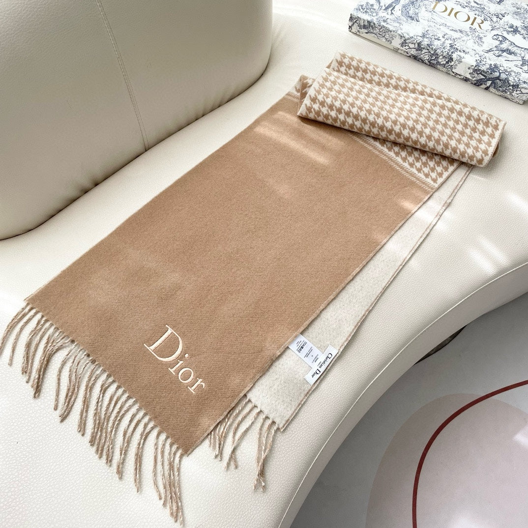SCARF 180 CM CAMEL BEIGE WOOL AND CASHMERE 407335 mysite