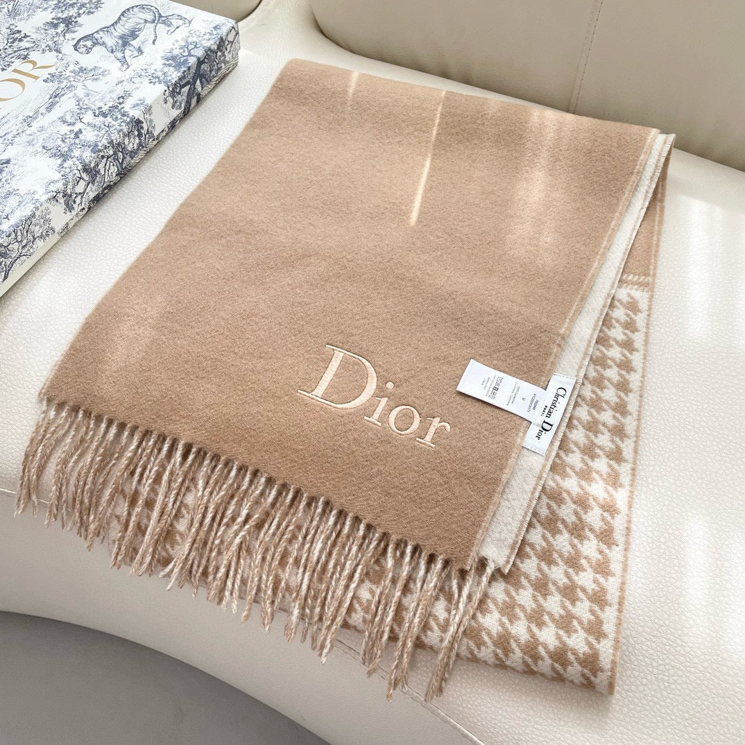 SCARF 180 CM CAMEL BEIGE WOOL AND CASHMERE 407335 mysite