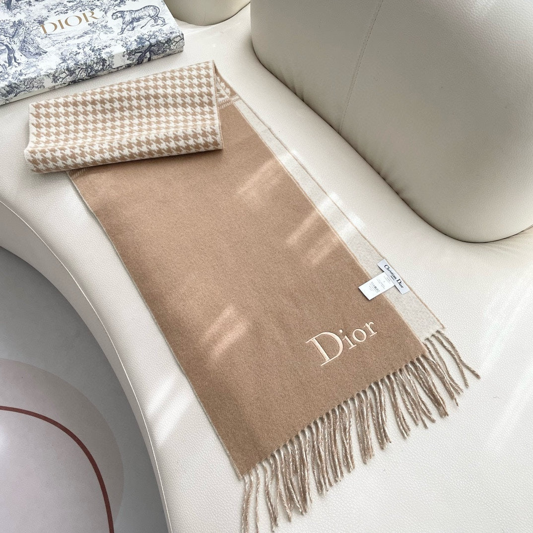 SCARF 180 CM CAMEL BEIGE WOOL AND CASHMERE 407335 mysite
