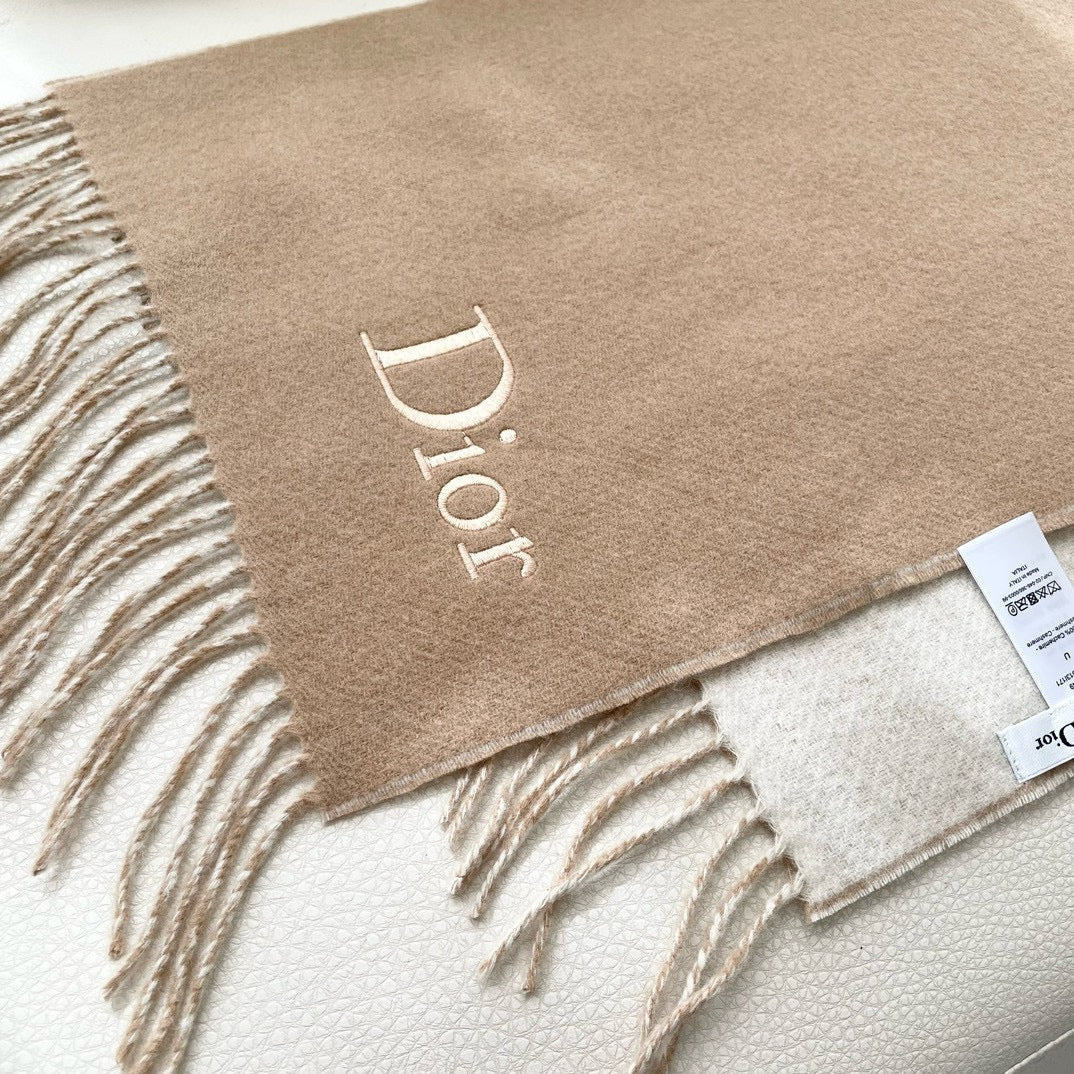 SCARF 180 CM CAMEL BEIGE WOOL AND CASHMERE 407335 mysite