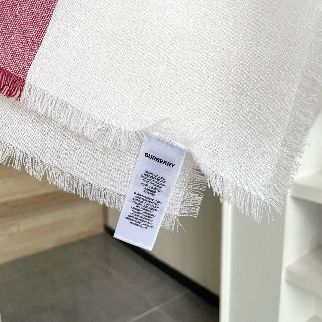 CHECK CASHMERE SCARF 120 CM WHITE 407343 mysite