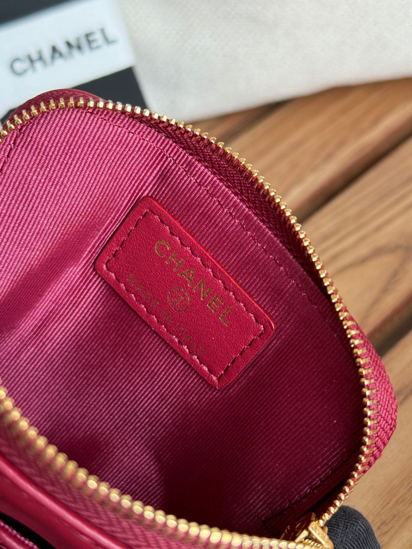 cc 19 zipped coin purse 11cm burgundy lambskin gold hardware mysite