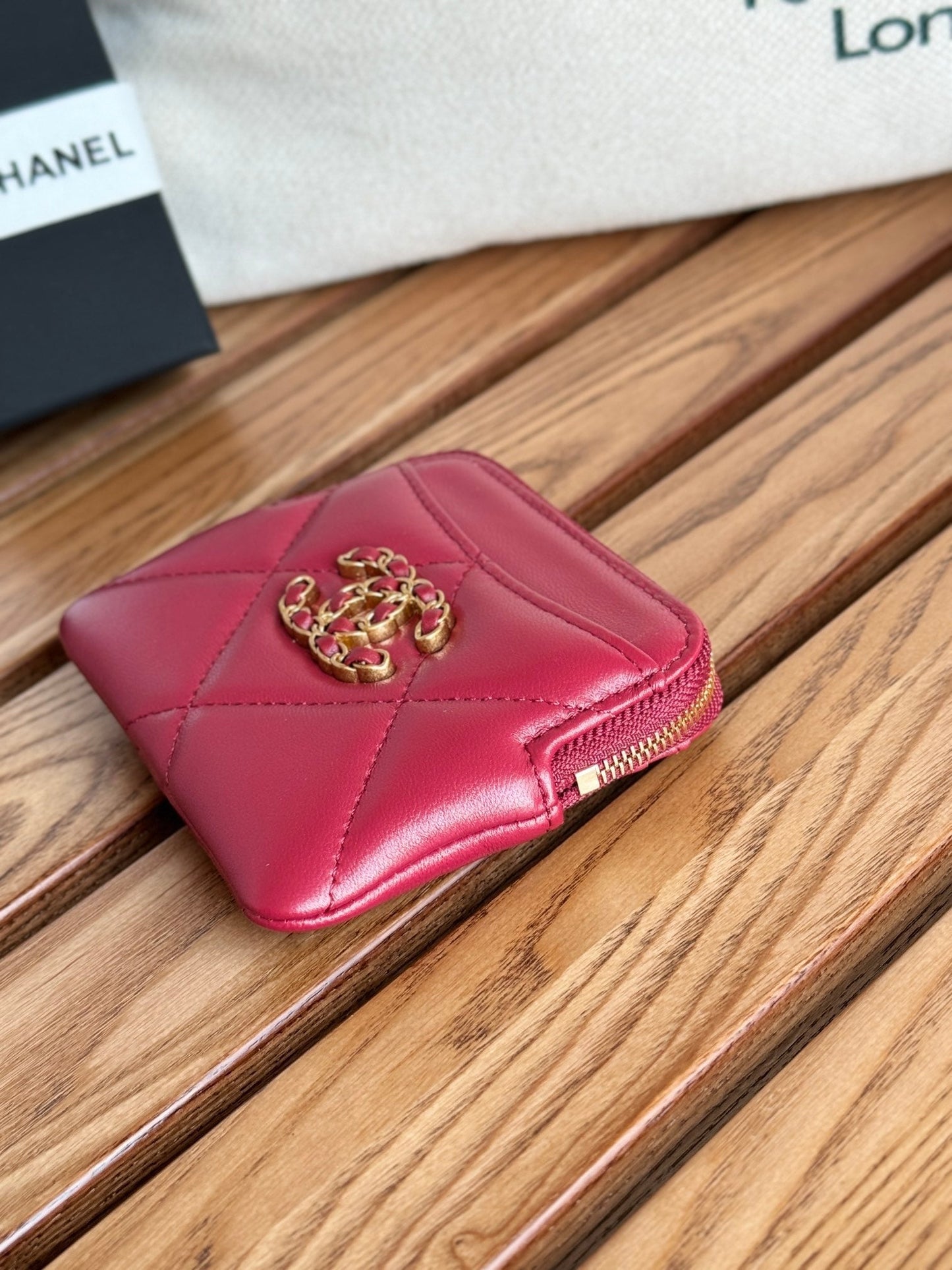 cc 19 zipped coin purse 11cm burgundy lambskin gold hardware mysite