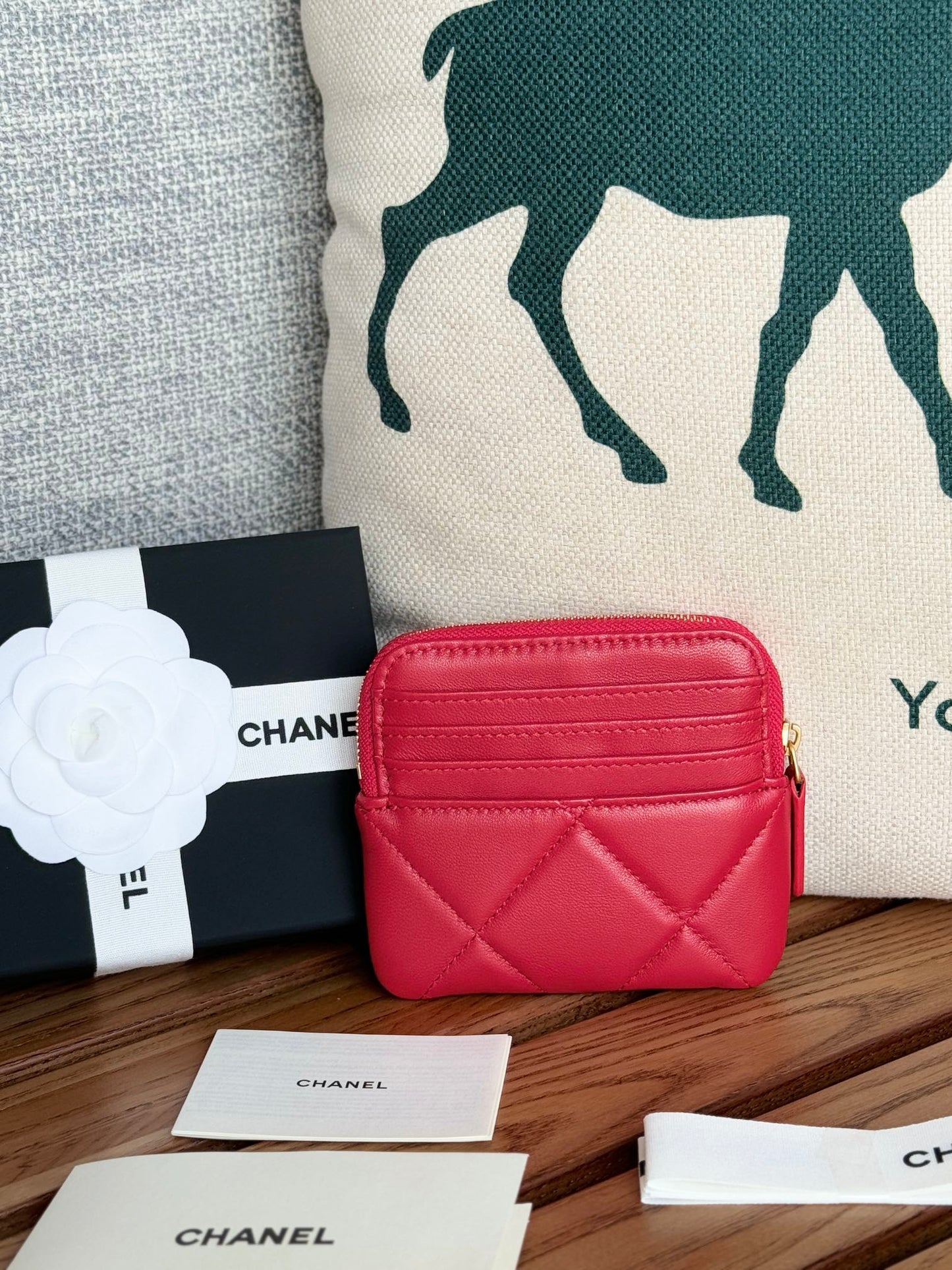 cc 19 zipped coin purse 11cm black lambskin gold hardware mysite