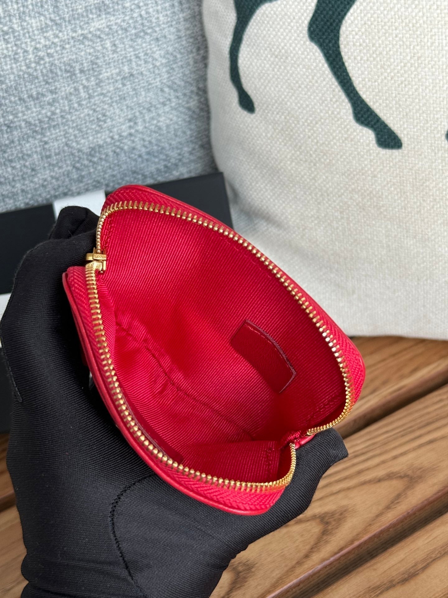 cc 19 zipped coin purse 11cm black lambskin gold hardware mysite