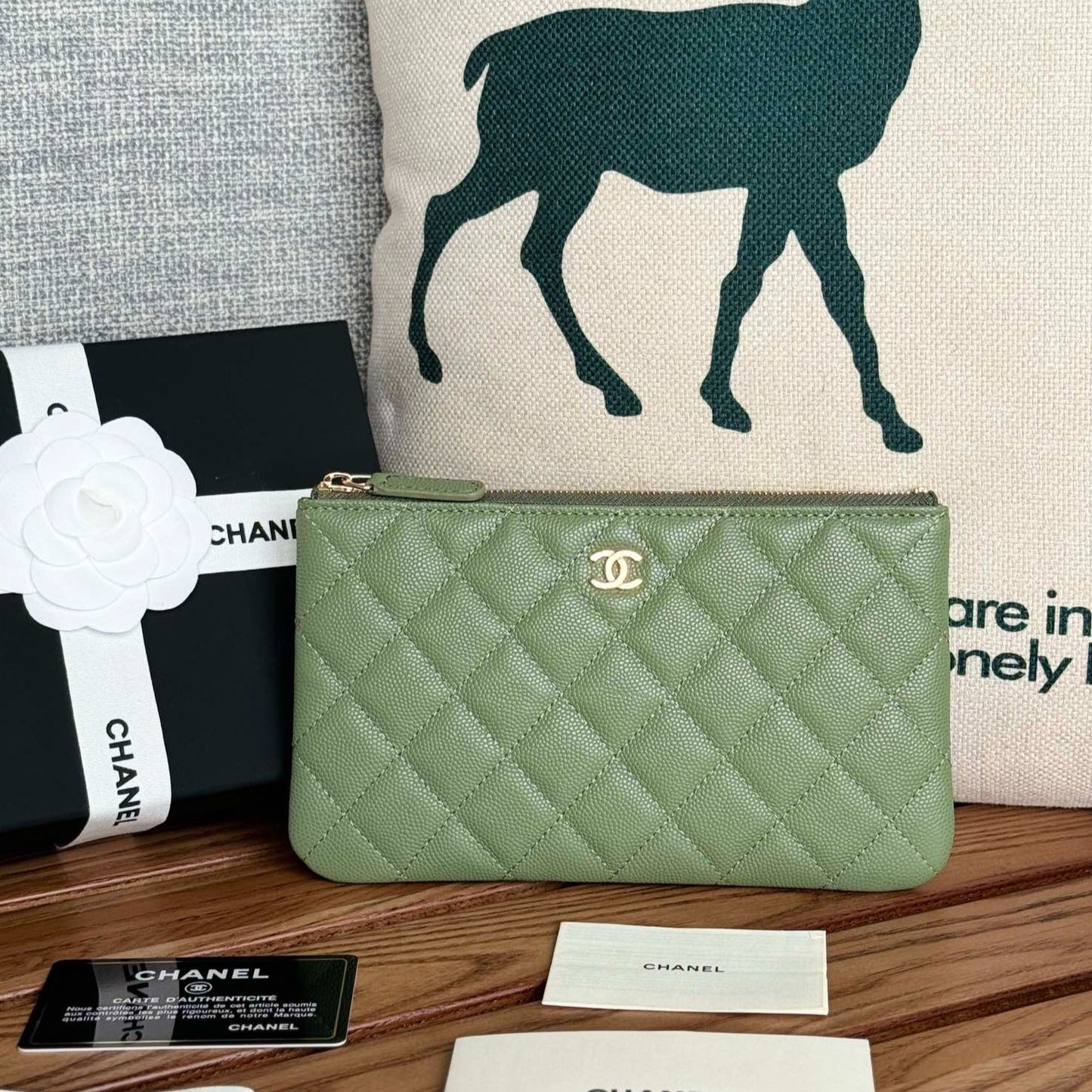 cc zipped wallet 20cm green quilted caviar gold hardware mysite