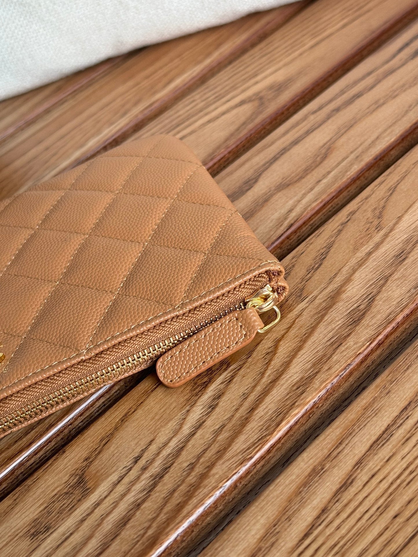 cc zipped wallet 20cm brown quilted caviar gold hardware mysite