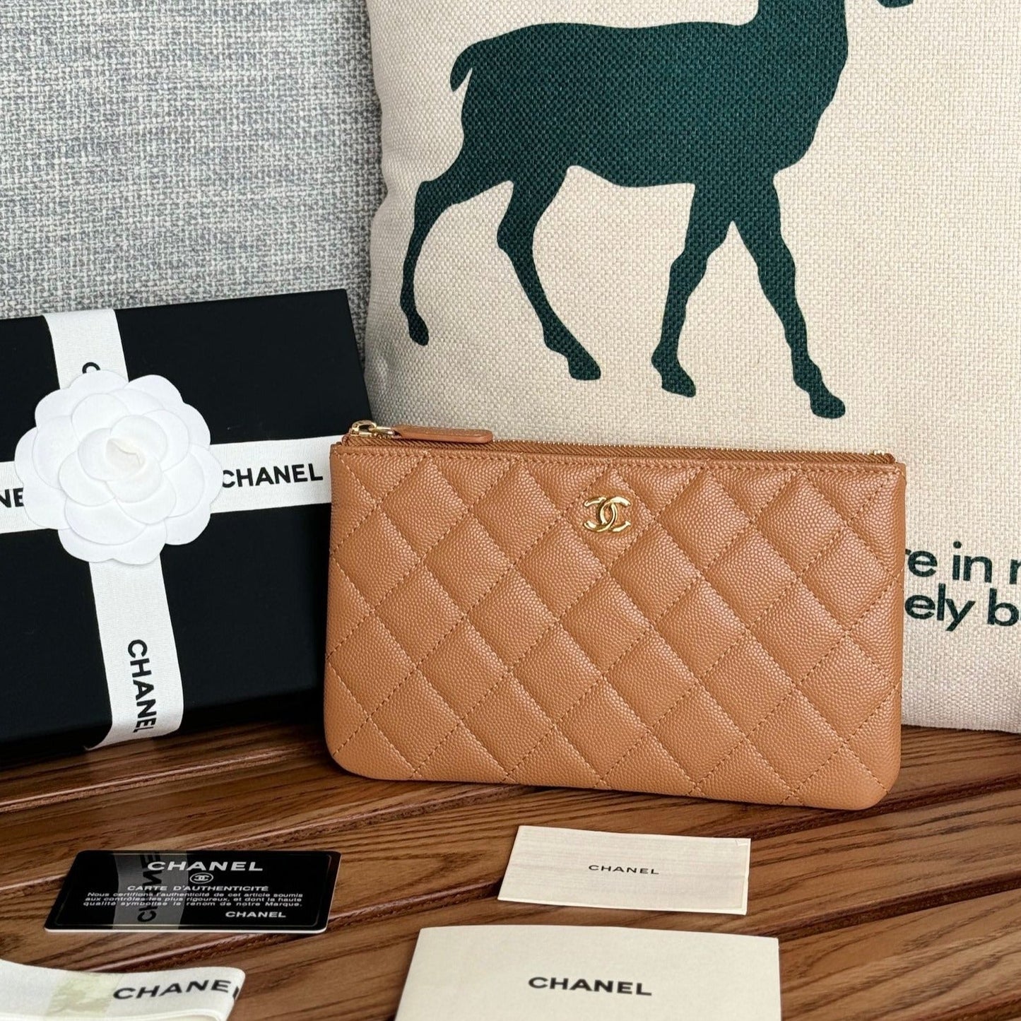 cc zipped wallet 20cm brown quilted caviar gold hardware mysite