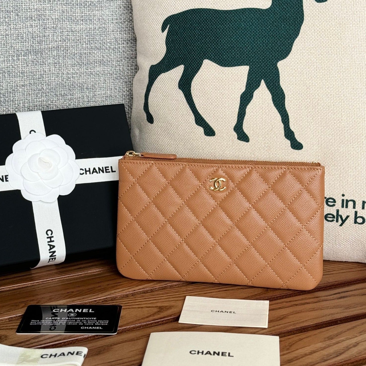 cc zipped wallet 20cm brown quilted caviar gold hardware mysite