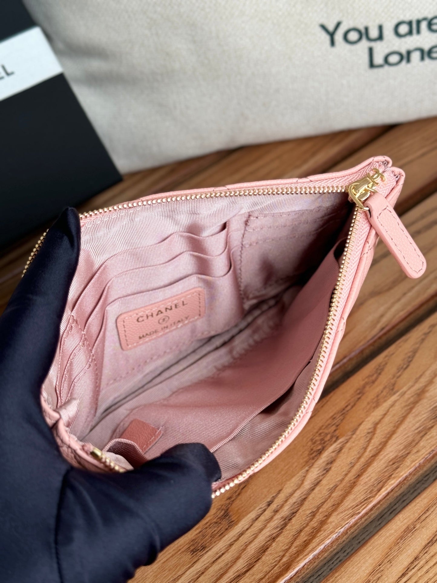 cc zipped wallet 20cm pink quilted caviar gold hardware mysite