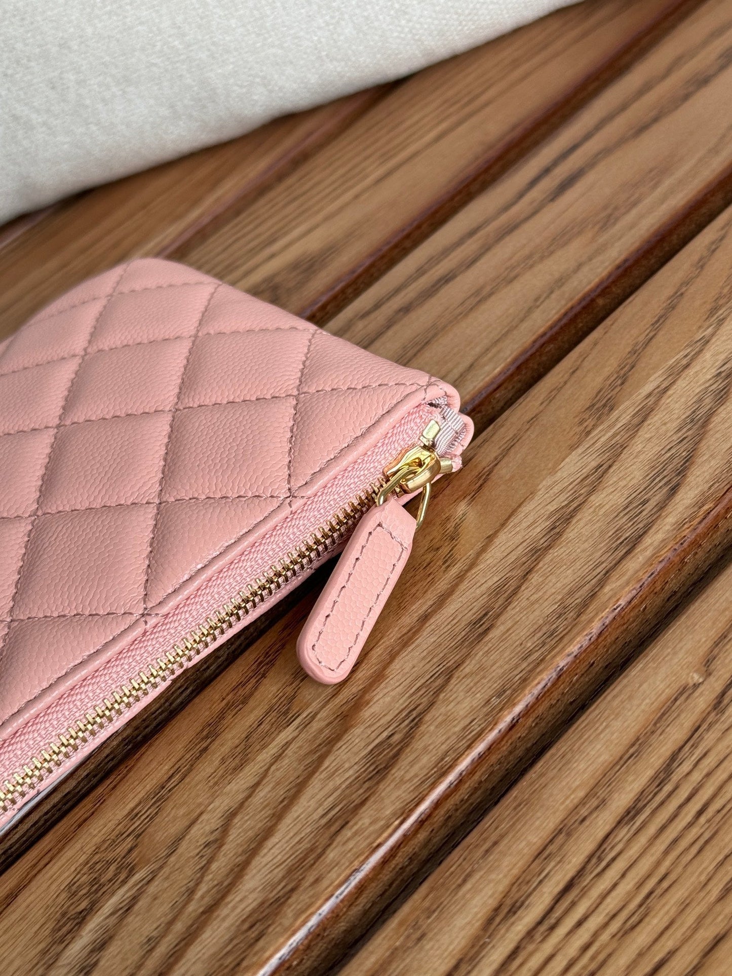 cc zipped wallet 20cm pink quilted caviar gold hardware mysite