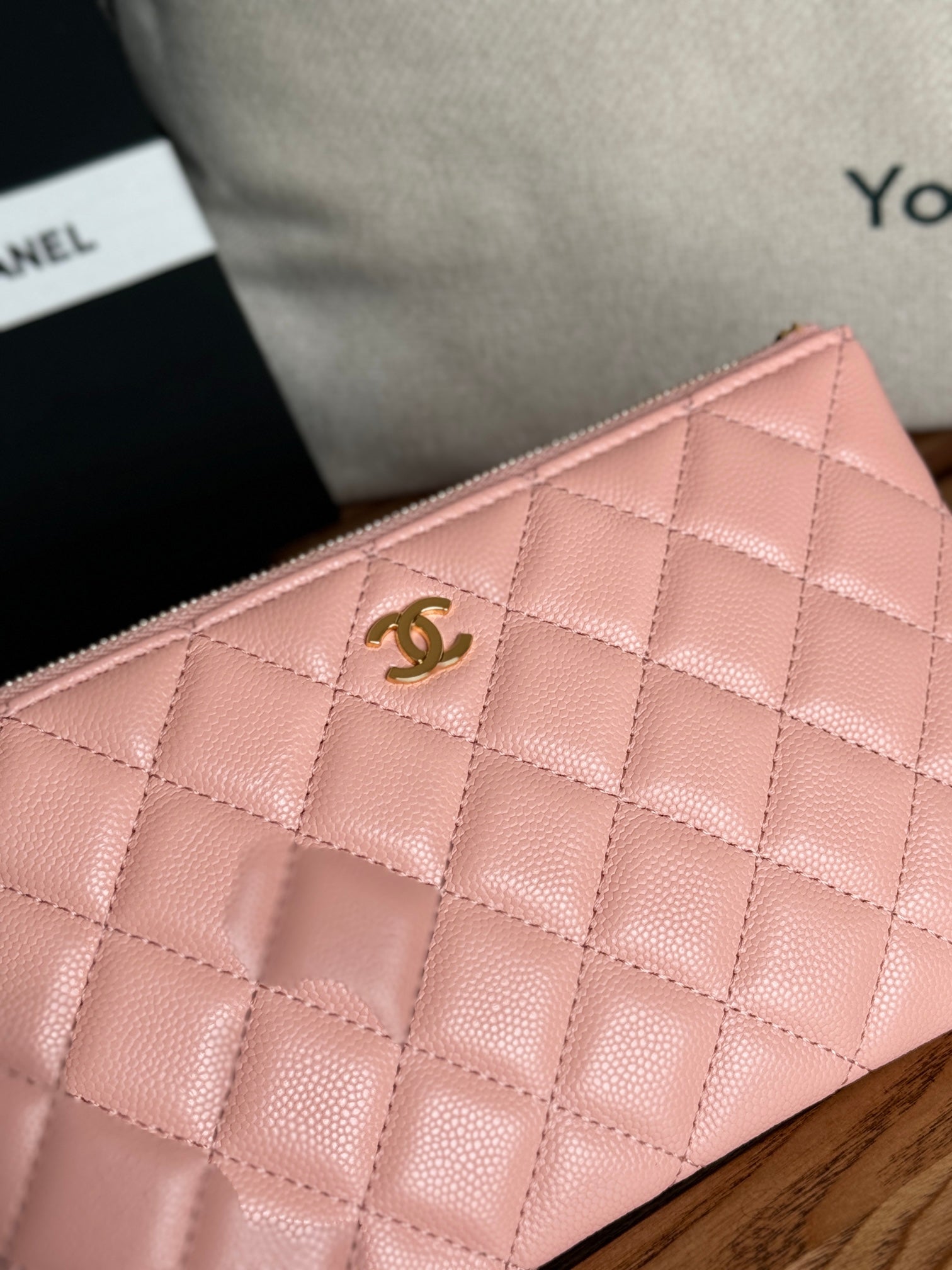 cc zipped wallet 20cm pink quilted caviar gold hardware mysite
