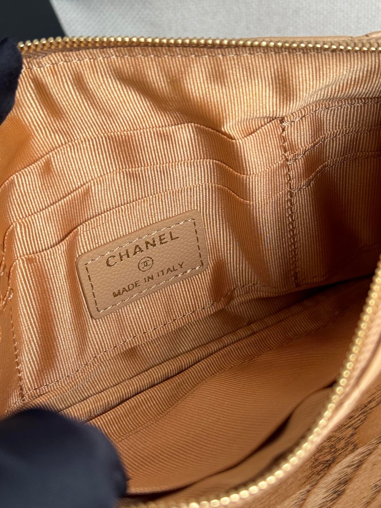 cc zipped wallet 20cm dark beige quilted caviar gold hardware mysite