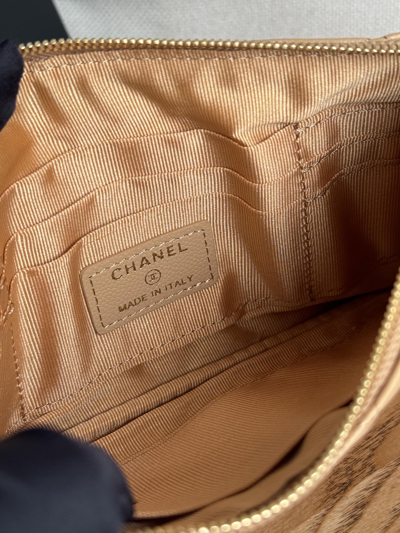 cc zipped wallet 20cm dark beige quilted caviar gold hardware mysite