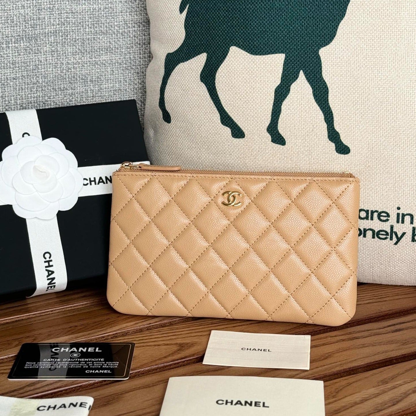 cc zipped wallet 20cm dark beige quilted caviar gold hardware mysite