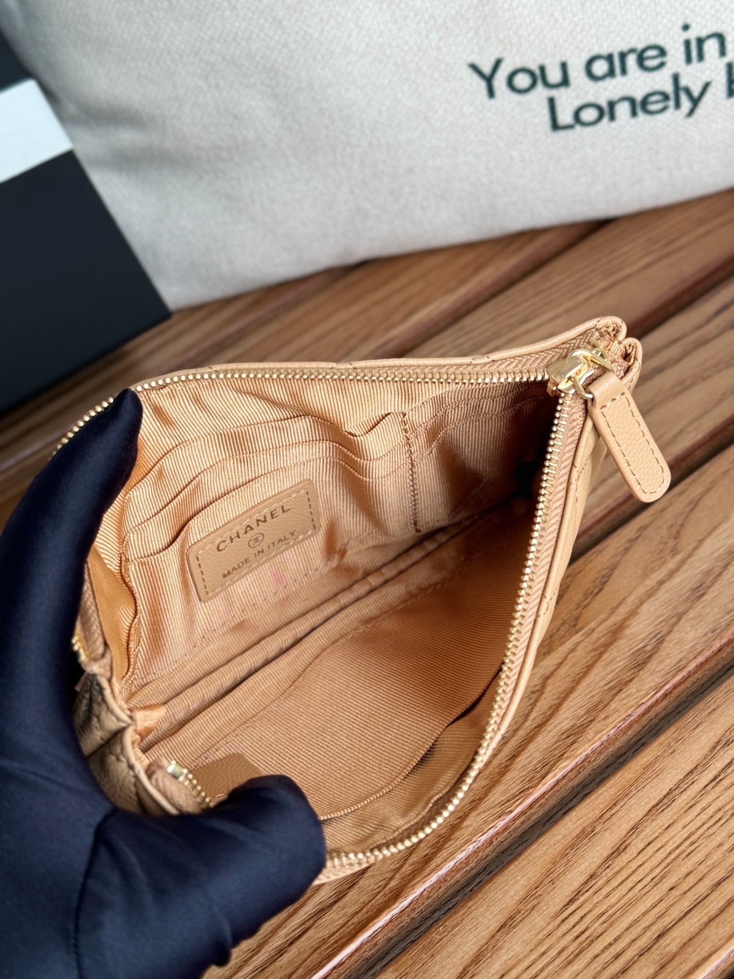 cc zipped wallet 20cm dark beige quilted caviar gold hardware mysite