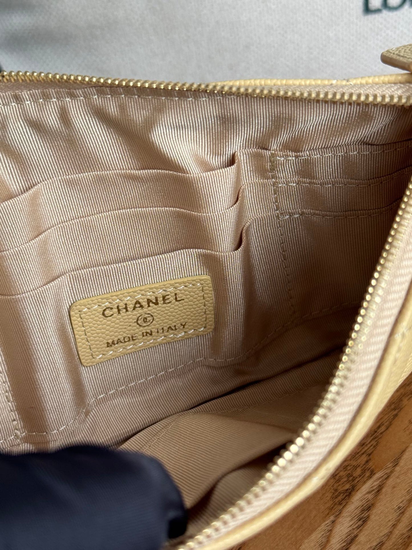 cc zipped wallet 20cm light yellow quilted caviar gold hardware mysite