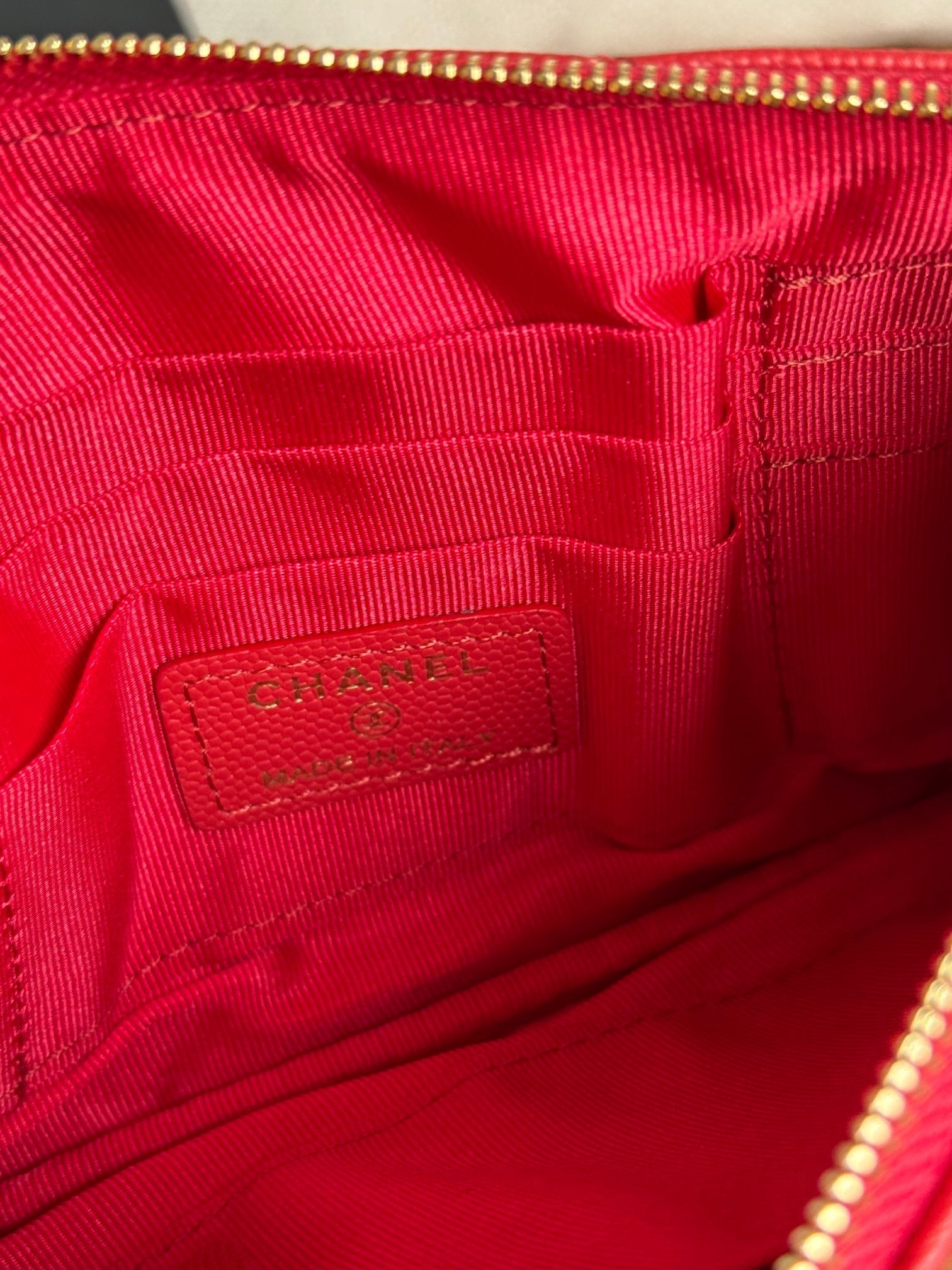 cc zipped wallet 20cm red quilted caviar gold hardware mysite