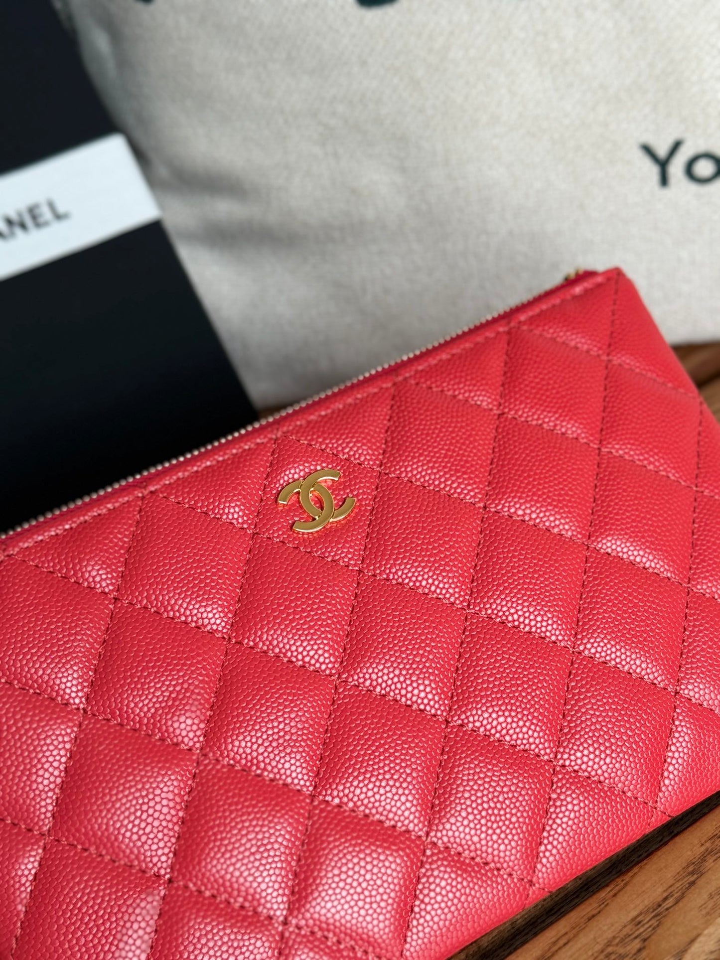 cc zipped wallet 20cm red quilted caviar gold hardware mysite