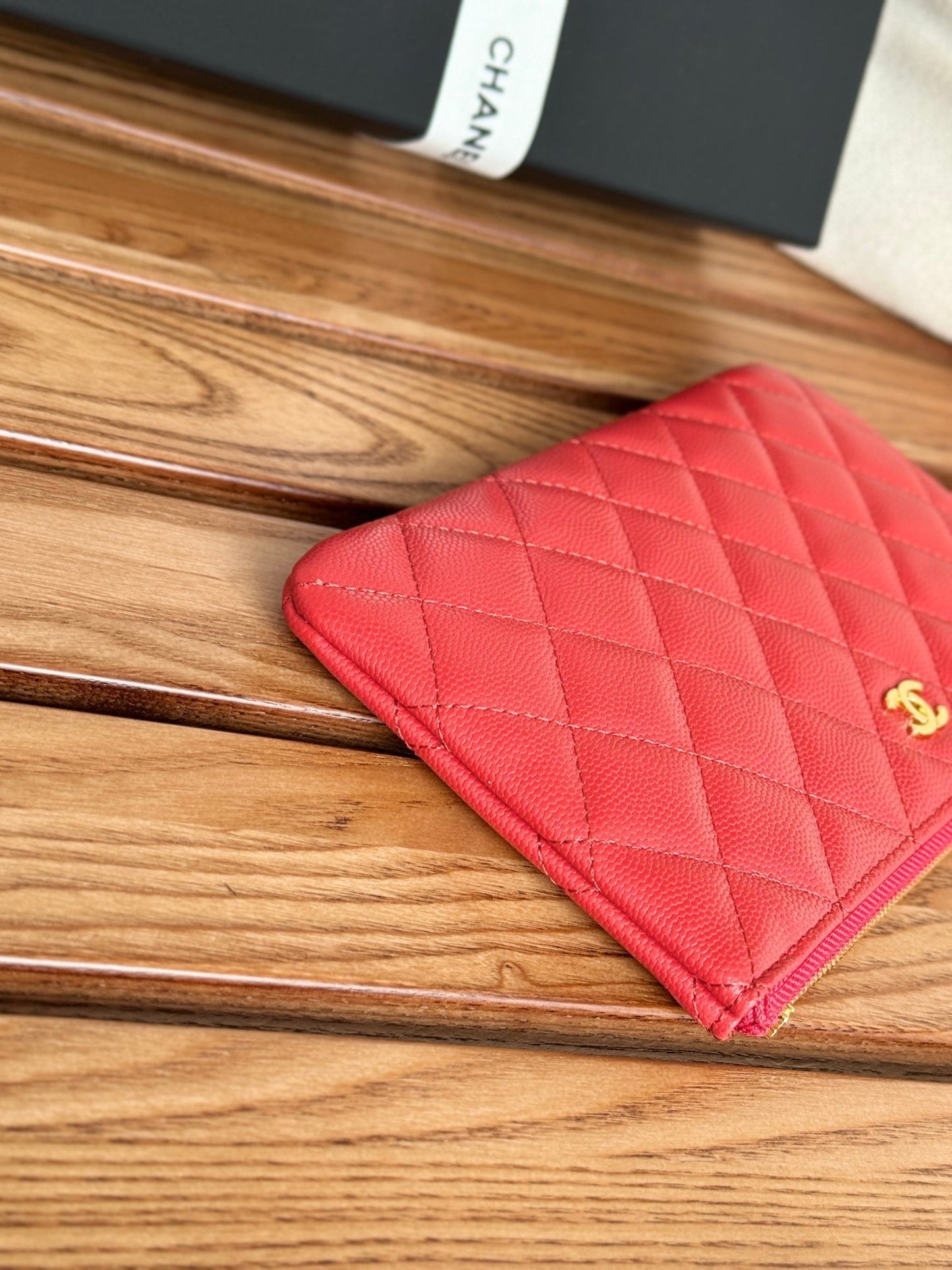 cc zipped wallet 20cm red quilted caviar gold hardware mysite