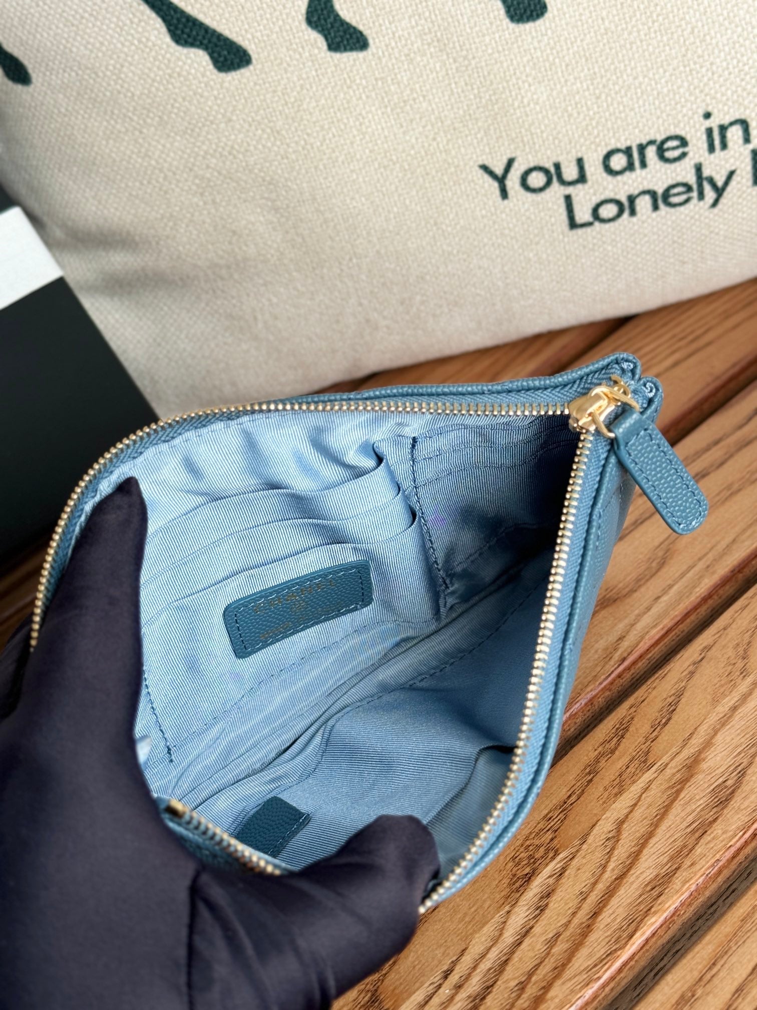 cc zipped wallet 20cm blue quilted caviar gold hardware mysite