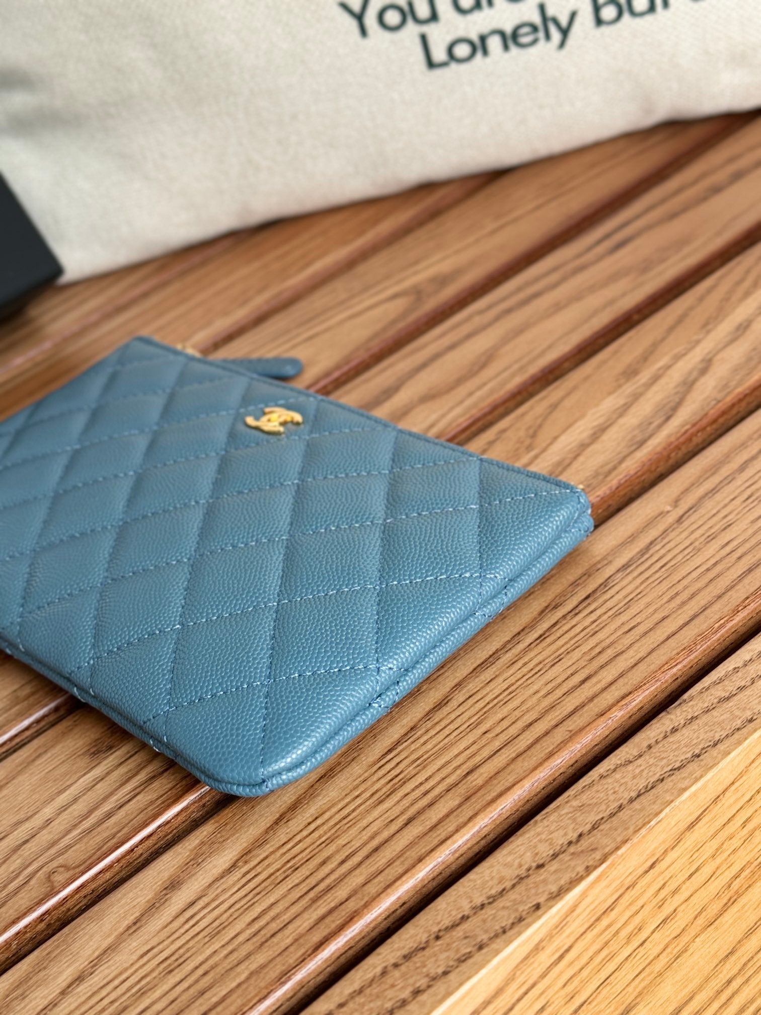 cc zipped wallet 20cm blue quilted caviar gold hardware mysite