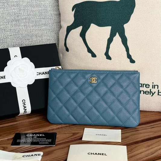 cc zipped wallet 20cm blue quilted caviar gold hardware mysite