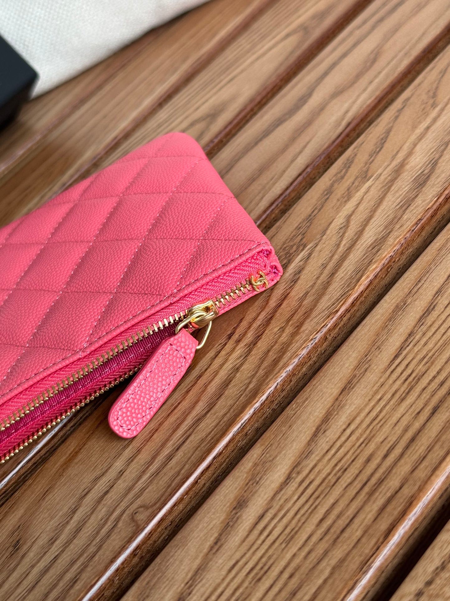 cc zipped wallet 20cm dark pink quilted caviar gold hardware mysite