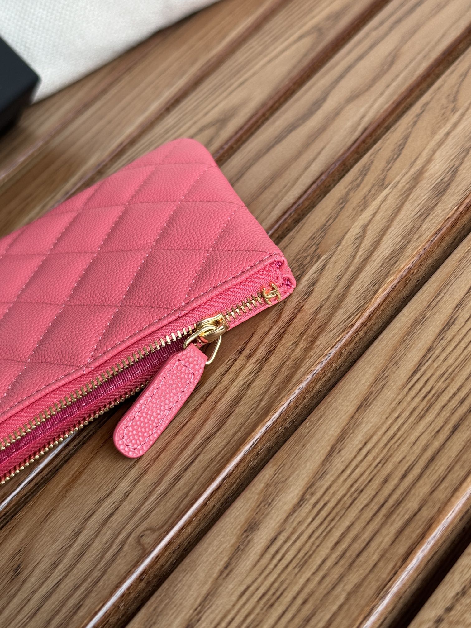 cc zipped wallet 20cm dark pink quilted caviar gold hardware mysite