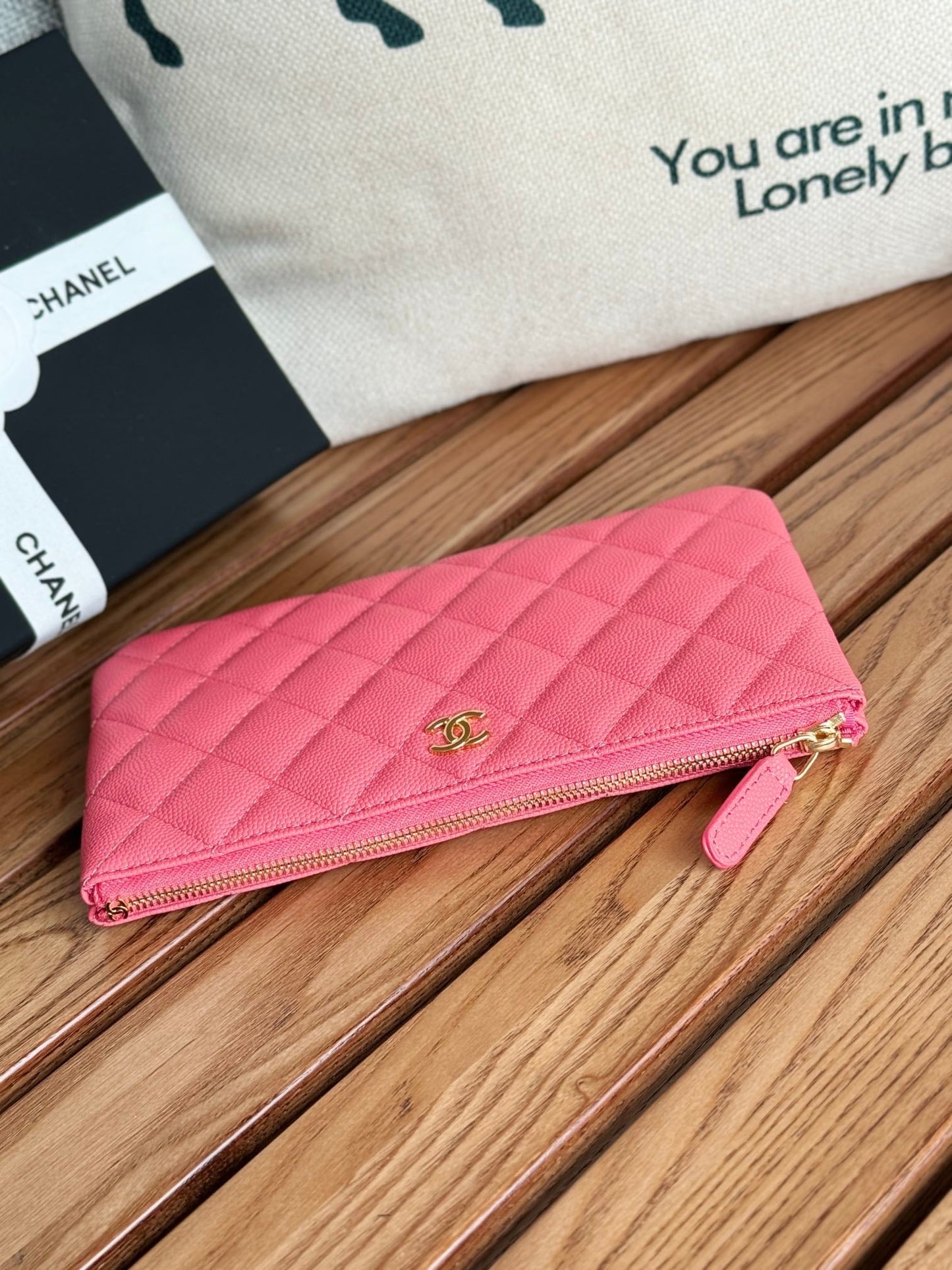 cc zipped wallet 20cm dark pink quilted caviar gold hardware mysite