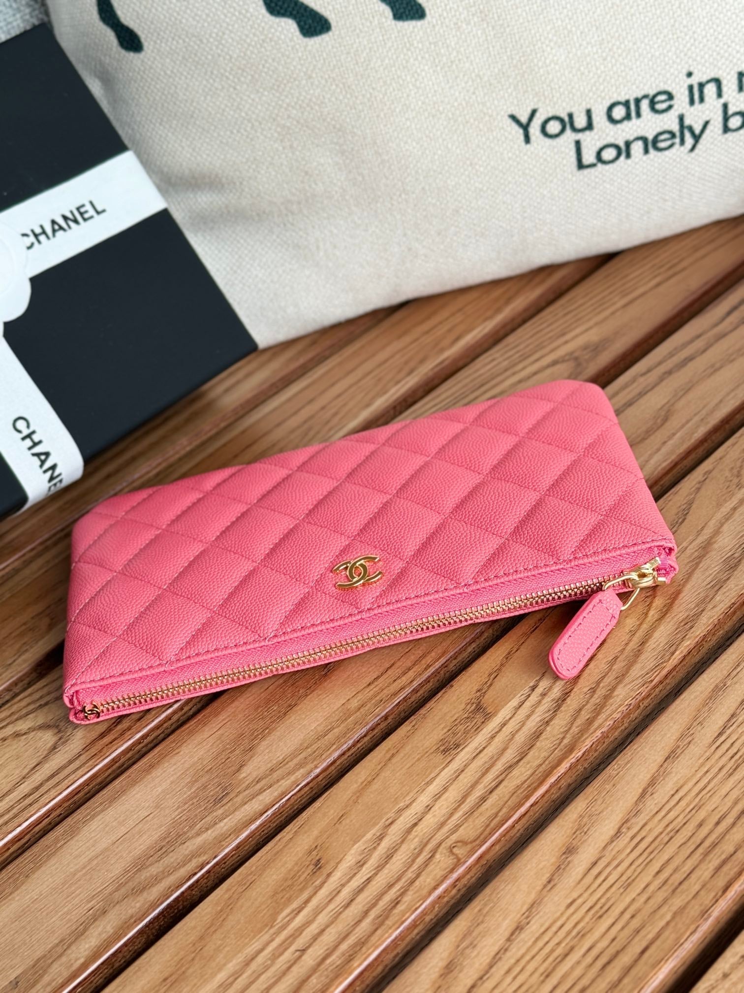 cc zipped wallet 20cm dark pink quilted caviar gold hardware mysite