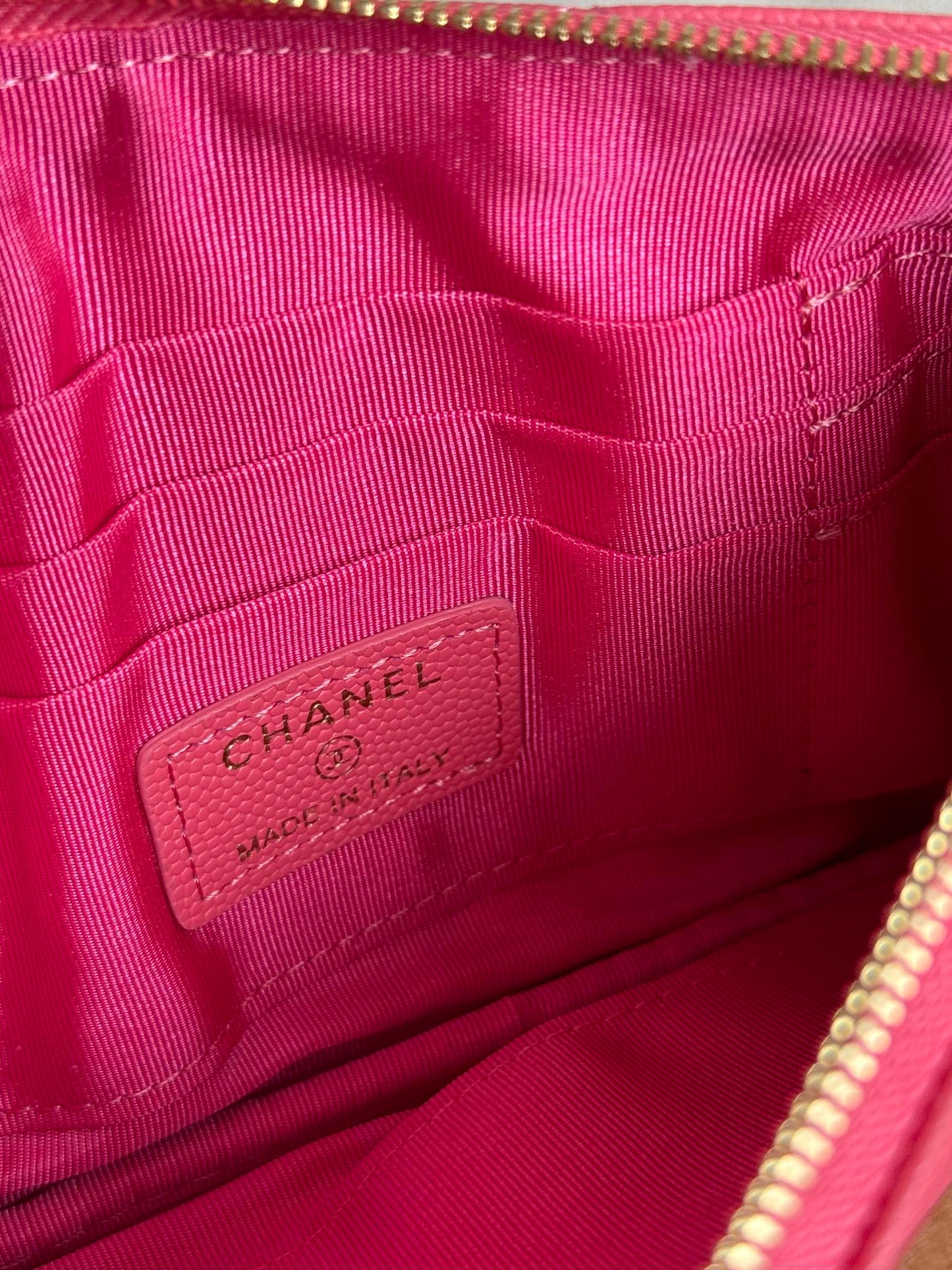 cc zipped wallet 20cm dark pink quilted caviar gold hardware mysite