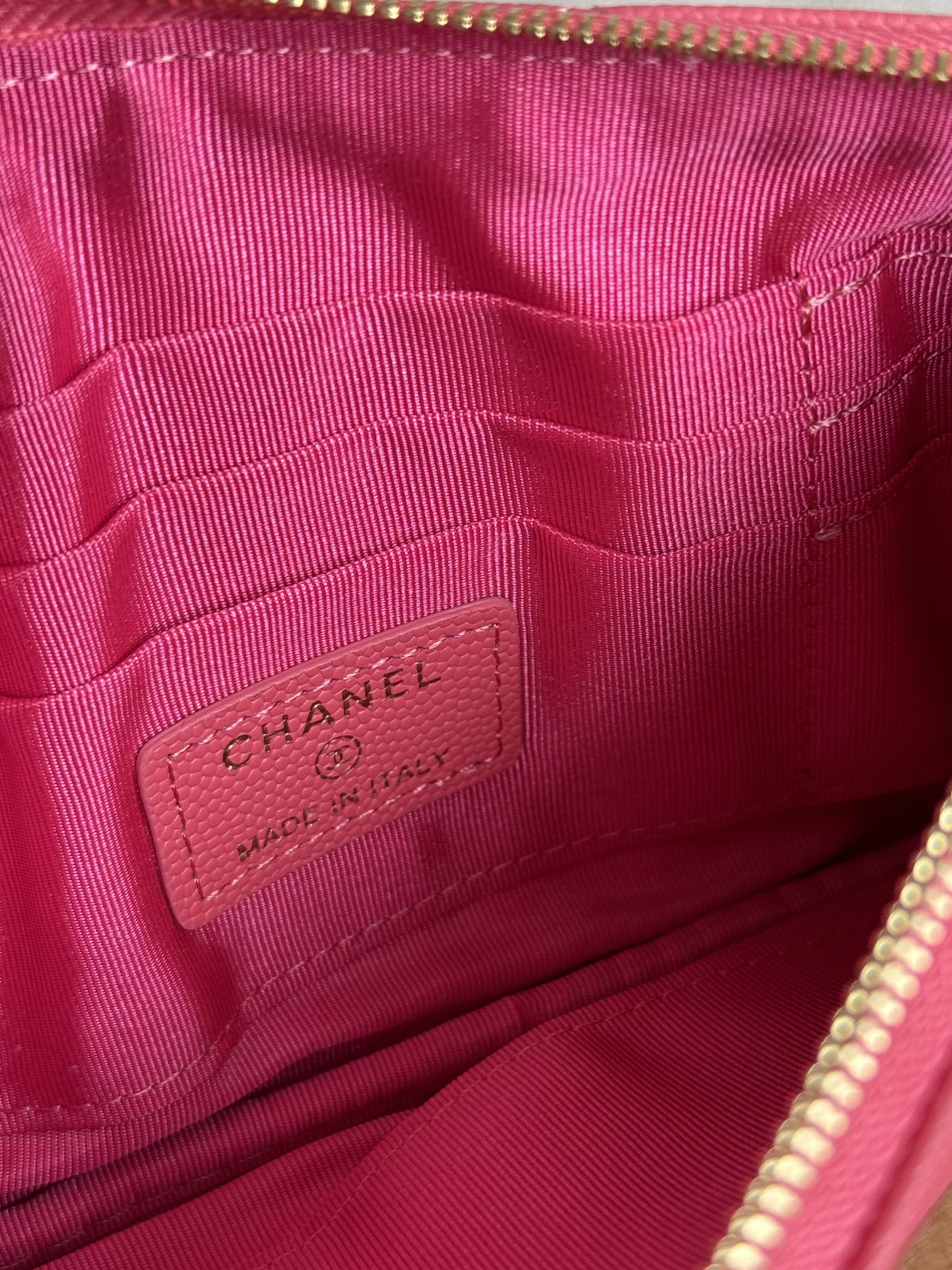 cc zipped wallet 20cm dark pink quilted caviar gold hardware mysite