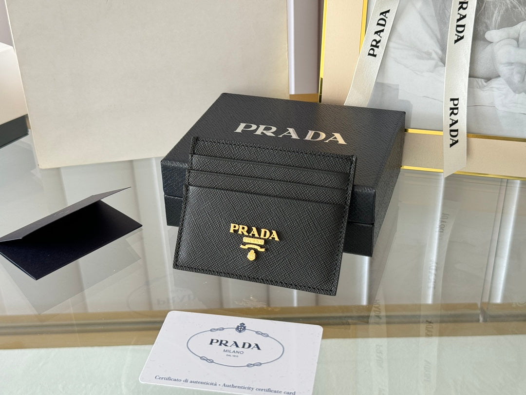PRA 10 CARD HOLDER IN BLACK CALFSKIN mysite
