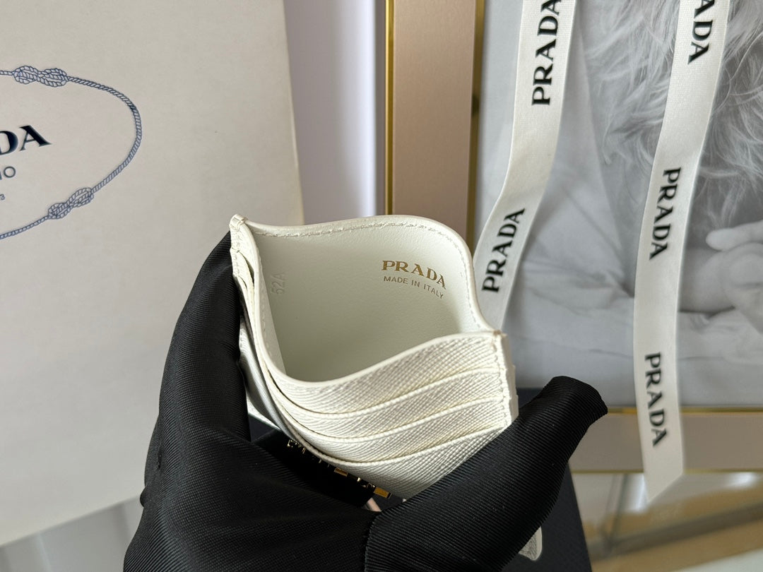 PRA 10 CARD HOLDER IN WHITE CALFSKIN mysite