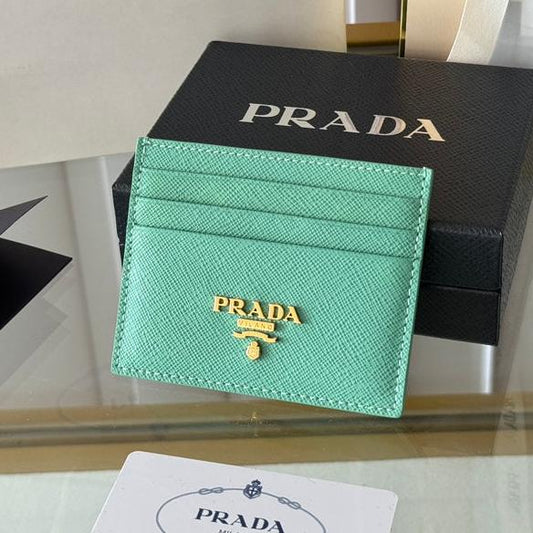 PRA 10 CARD HOLDER IN SEAFOAM GREEN CALFSKIN mysite