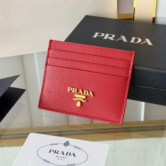 PRA 10 CARD HOLDER IN CHERRY RED CALFSKIN mysite
