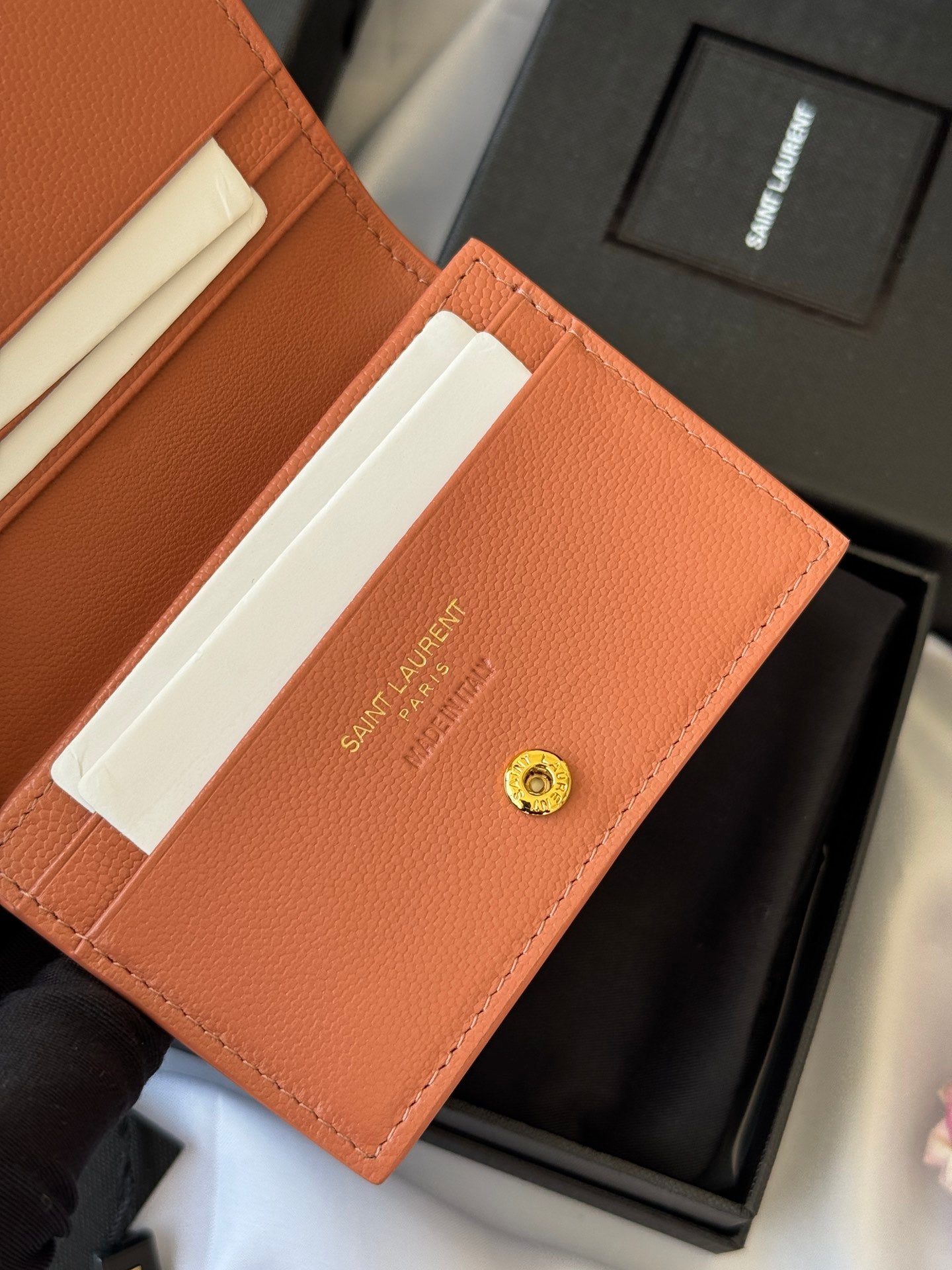 YSL Wallet Light Brown Gold Cowhide 240586 mysite