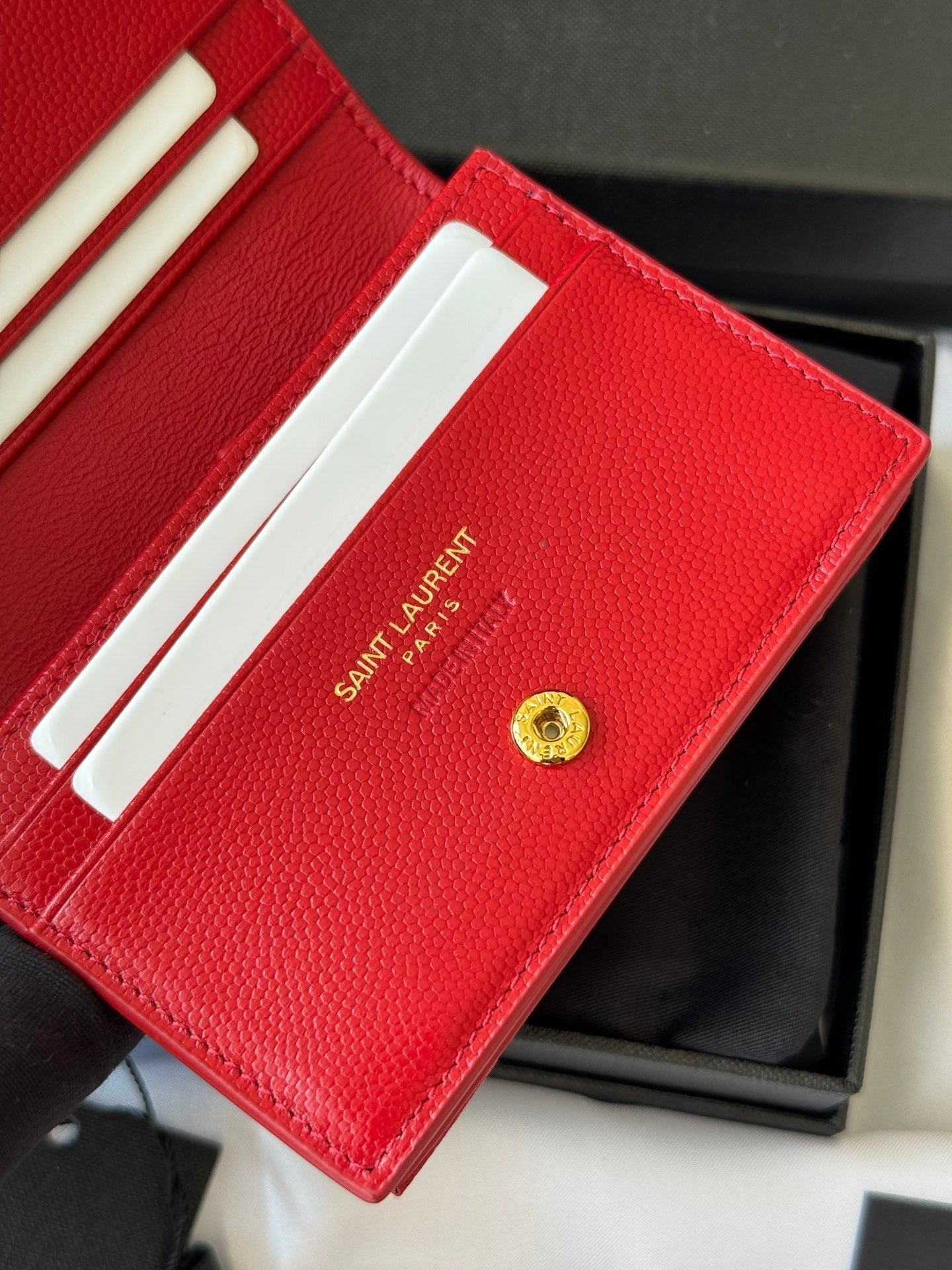 YSL Wallet Red Gold Cowhide 240592 mysite