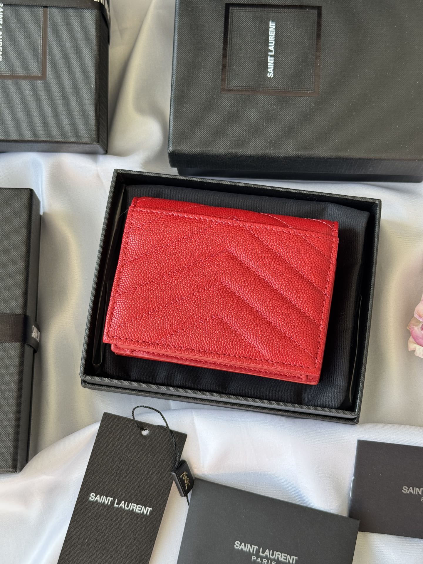 YSL Wallet Red Gold Cowhide 240592 mysite