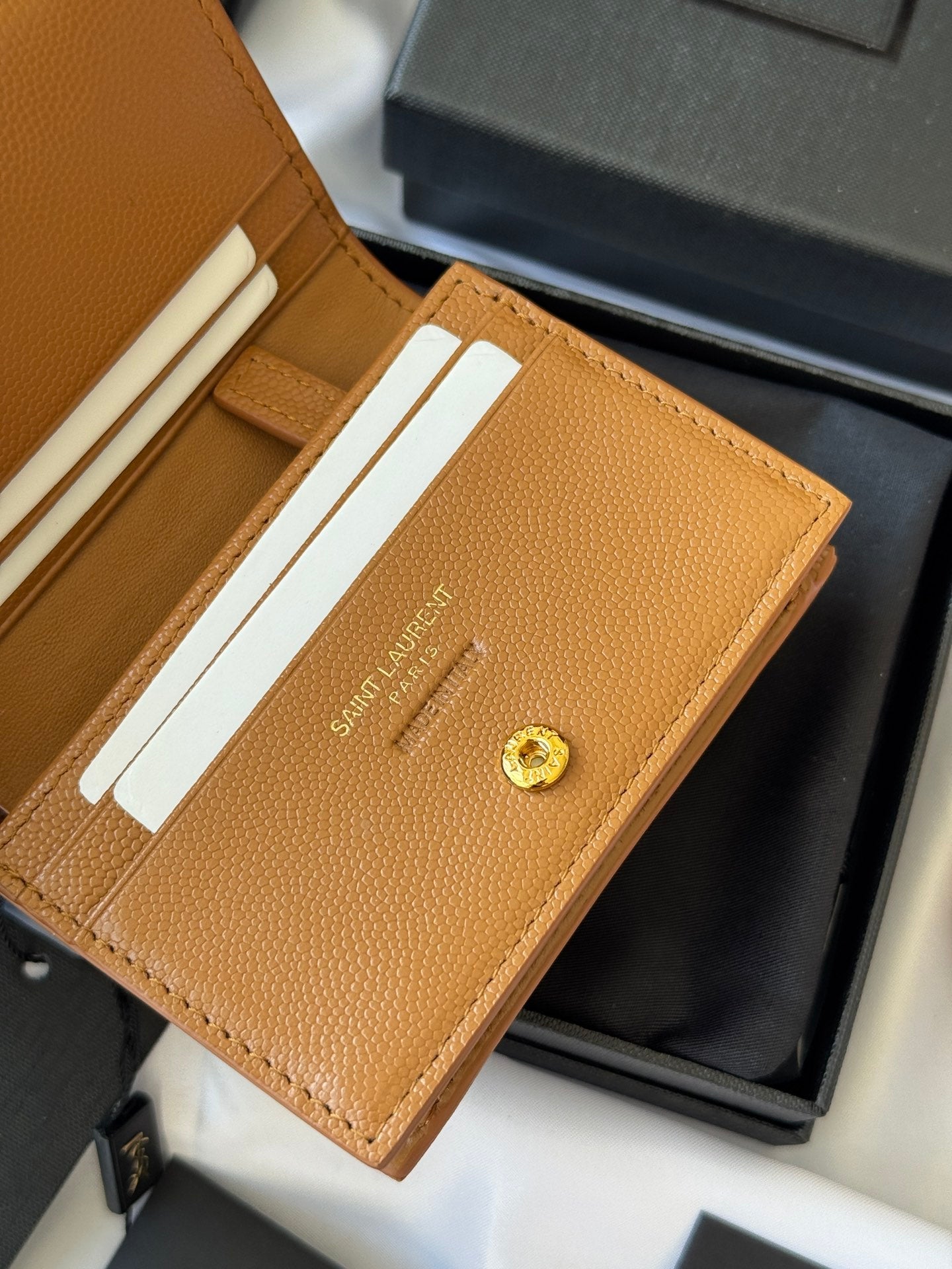 YSL Wallet Brown Gold Cowhide 240576 mysite